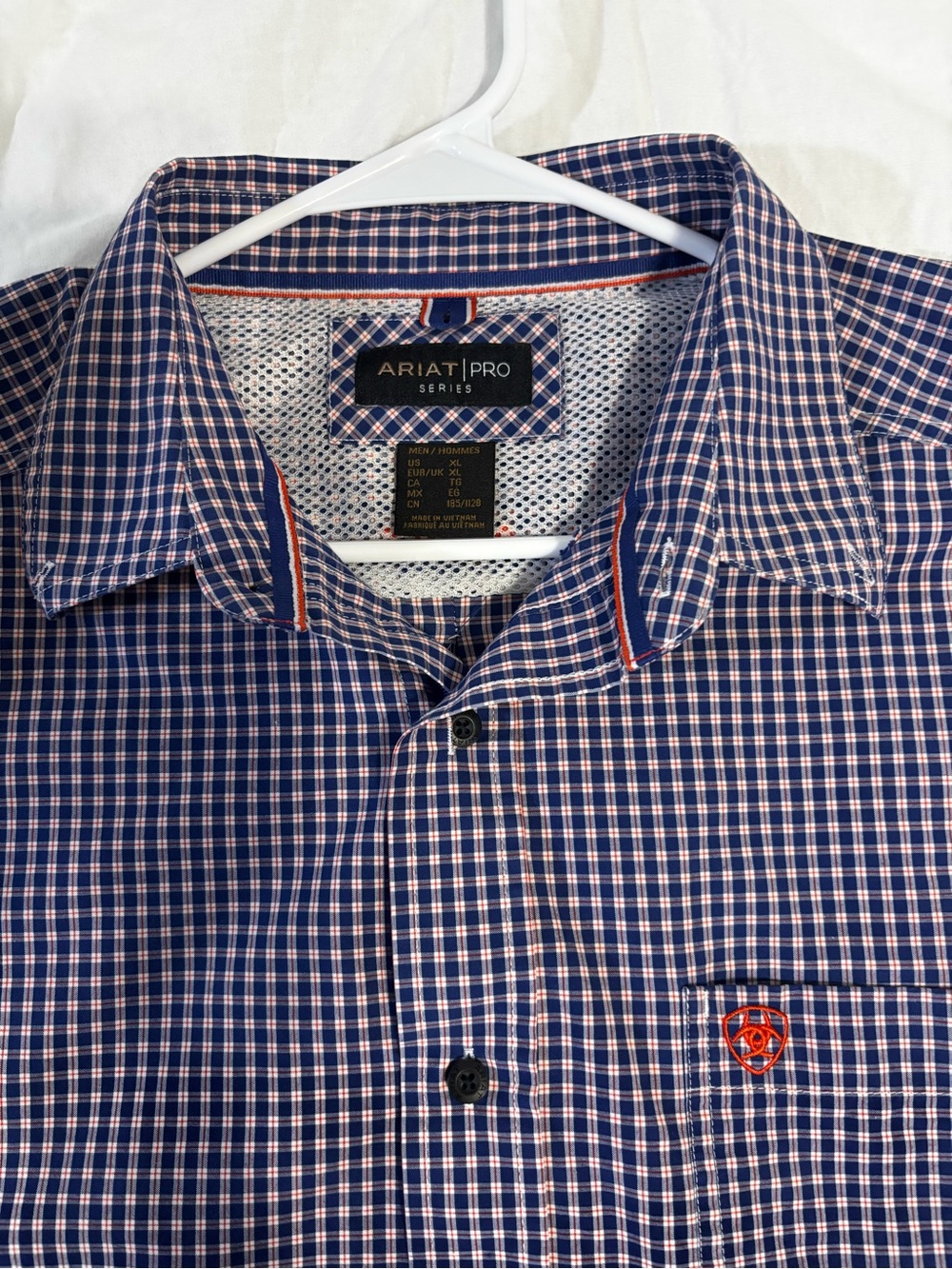 Men’s Ariat Navy & White Check Button-Down Shirt